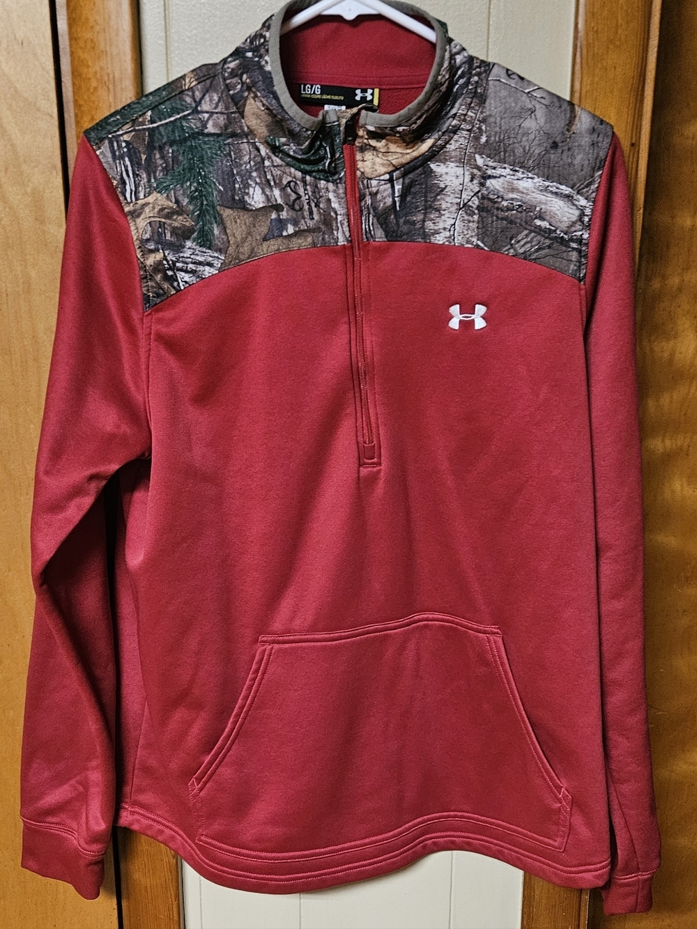Under Armour Red Camo Yoke Quarter-Zip Pullover
